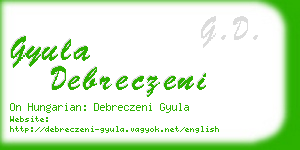 gyula debreczeni business card